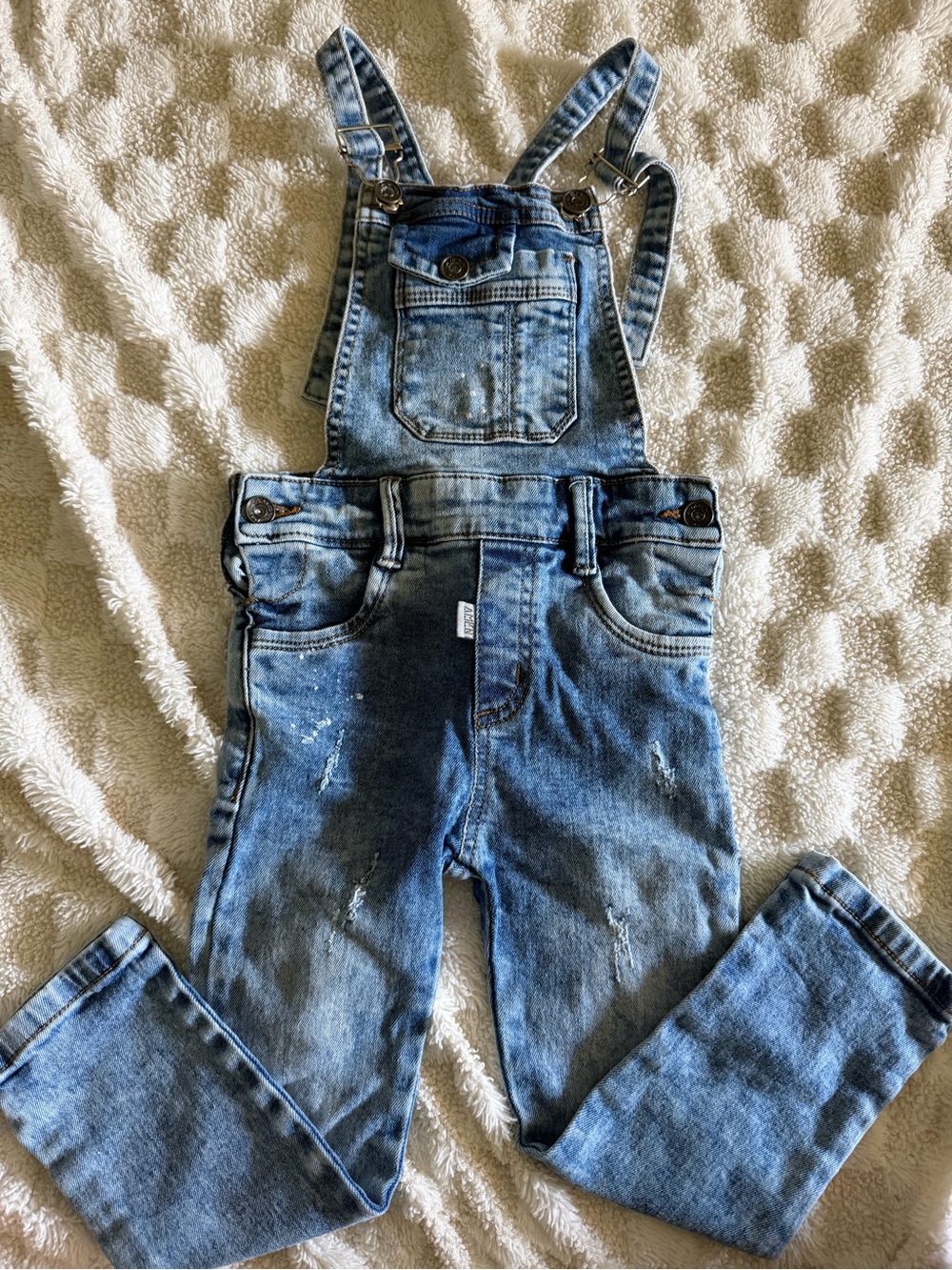 Children's Light Blue Denim Overalls with Adjustable Straps